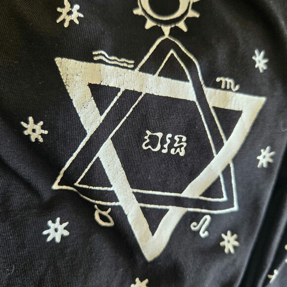 Disturbia Goth Sheath Dress Zodiac Symbols Mystical Cut Out Sexy Women 6 - Picture 12 of 14